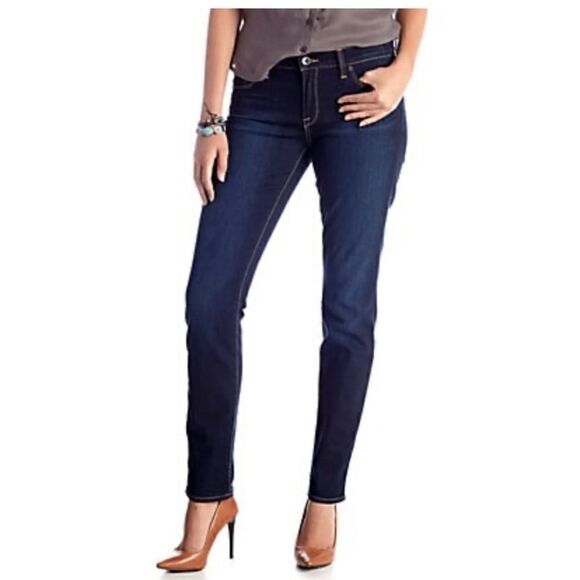 Lucky brand deep blue skinny mid rise jeans, 25 in, never worn - Picture 1 of 5
